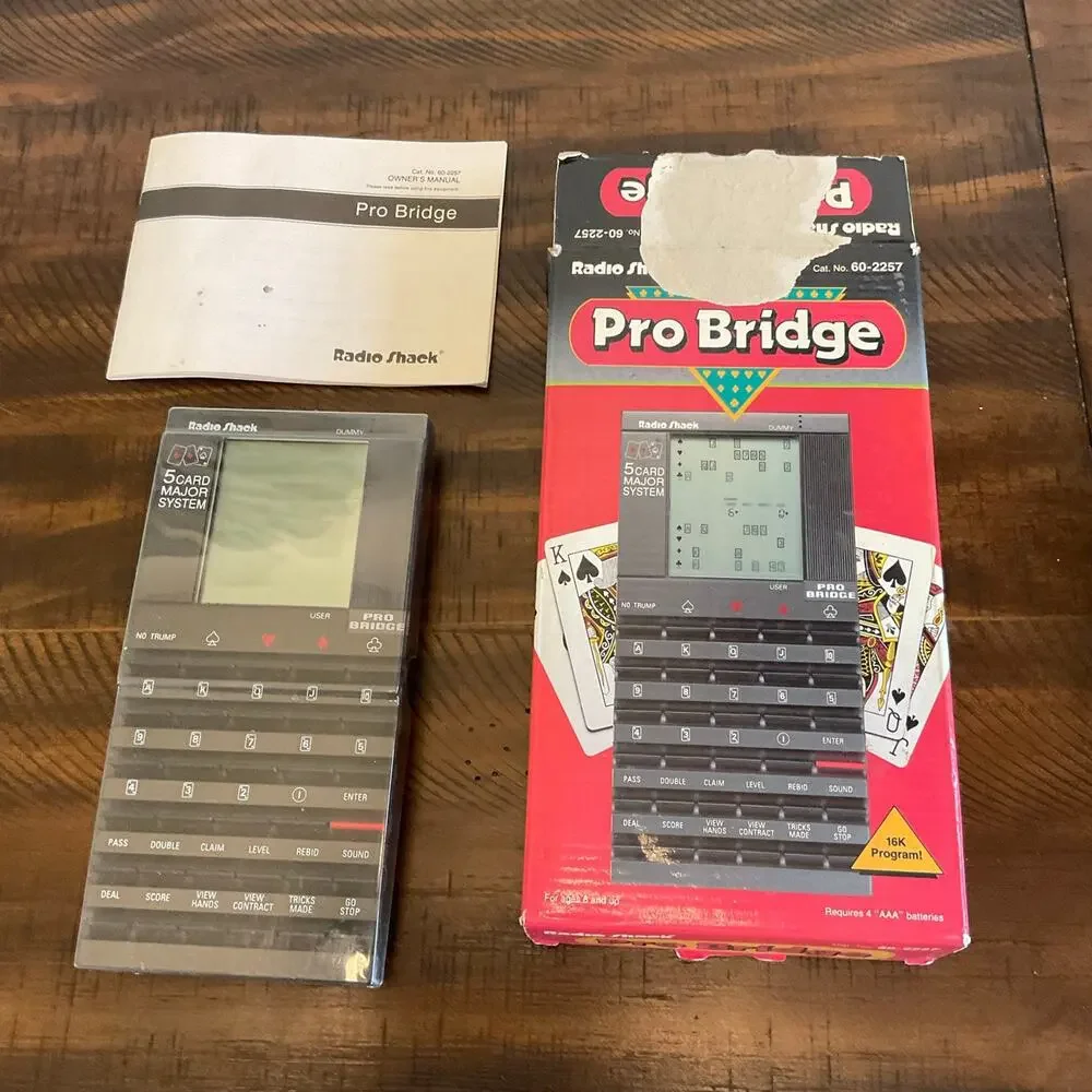 Vintage RadioShack pro Bridge electronic handheld game model 60–2257‎